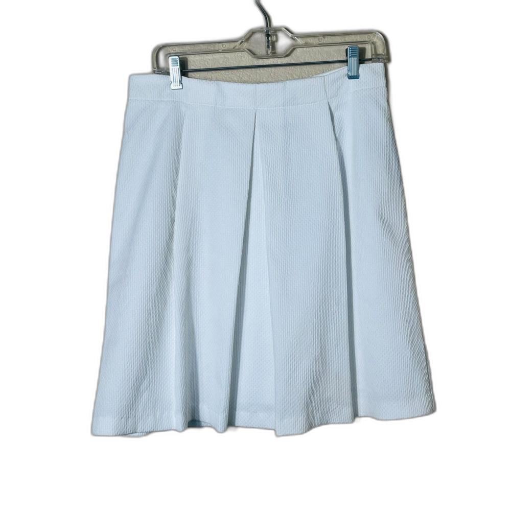 NWT Worthington White Career Casual Skirt Pleated 6 Preppy Coastal